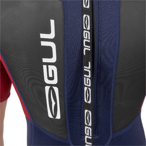 2024 Gul Mens Response 3/2mm Back Zip Shorty Wetsuit RE3319-C1 - Navy / Red